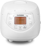 CUCKOO Micom Rice Cooker 6 Cup Uncooked / 12 Cup Cooked, Korean Fuzzy Logic Rice Cooker with Delay Timer & Keep Warm Setting, Versatile Food Steamer with Non-Stick Inner Pot, White (CR-0633F)