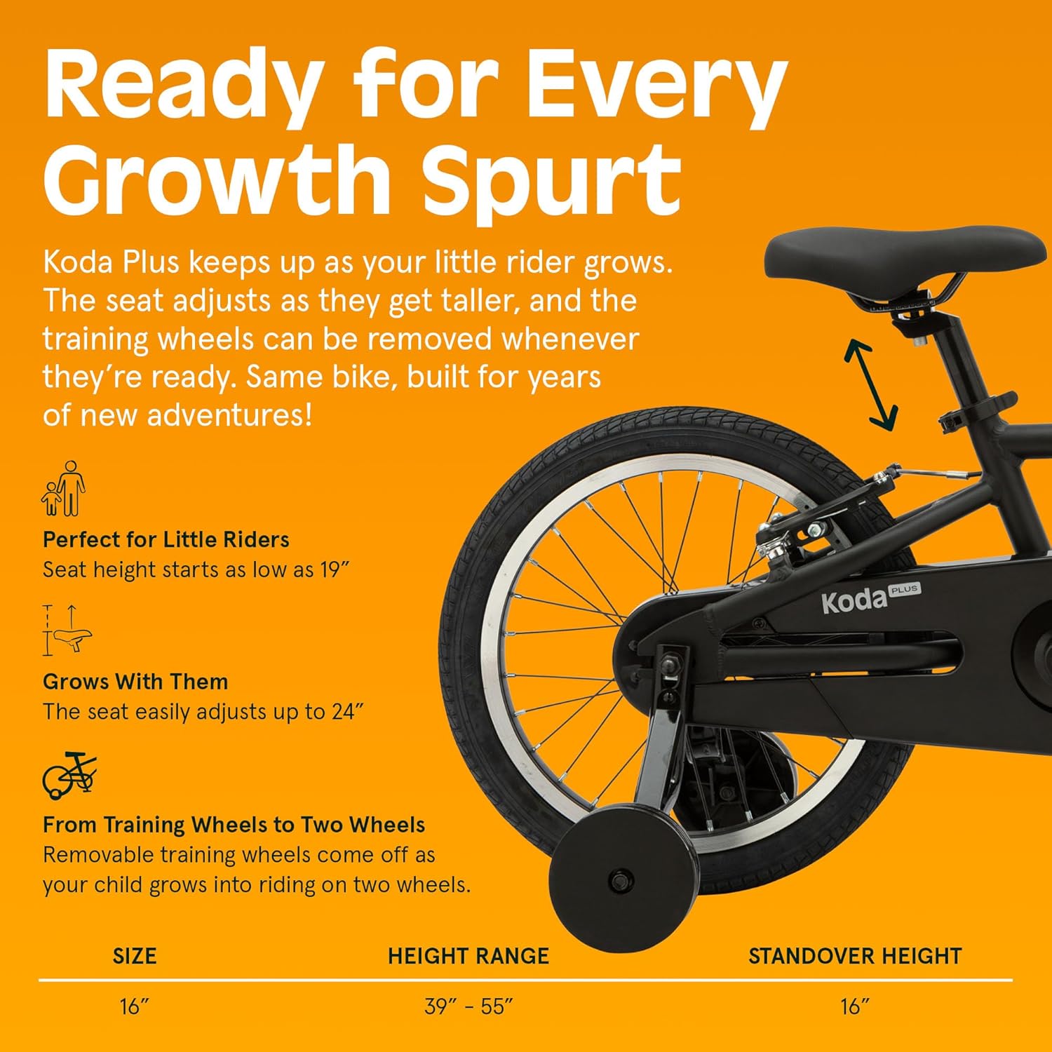 Retrospec Koda Plus Kids Bike for Boys & Girls Ages 4-6 Years - 16" Children's Bicycle, Adjustable Seat & Handlebars