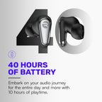 Raycon Pro Earbuds Wireless Bluetooth + 6 Microphones with Hybrid Active Noise Canceling  Sweat & Water-Resistant Earphones  Premium Wireless Ear Buds Bluetooth 40 Hours Playtime (Black)