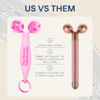 The Skinny Confidential Face Roller - Pink Balls Eye & Facial Roller Massager - Face Massage Tools Skincare for Wrinkles & Fine Lines, Sculpt, Contour, Tighten & De-Puff Skin
