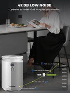Electric Composter for Kitchen Smart Odorless Countertop Compost Bin Machine Quiet Larger 4.5L Indoor Food Cycler with Auto Cleaning, 3 Modes, 2 Carbon Packs, Turn Food Waste into Fertilizer