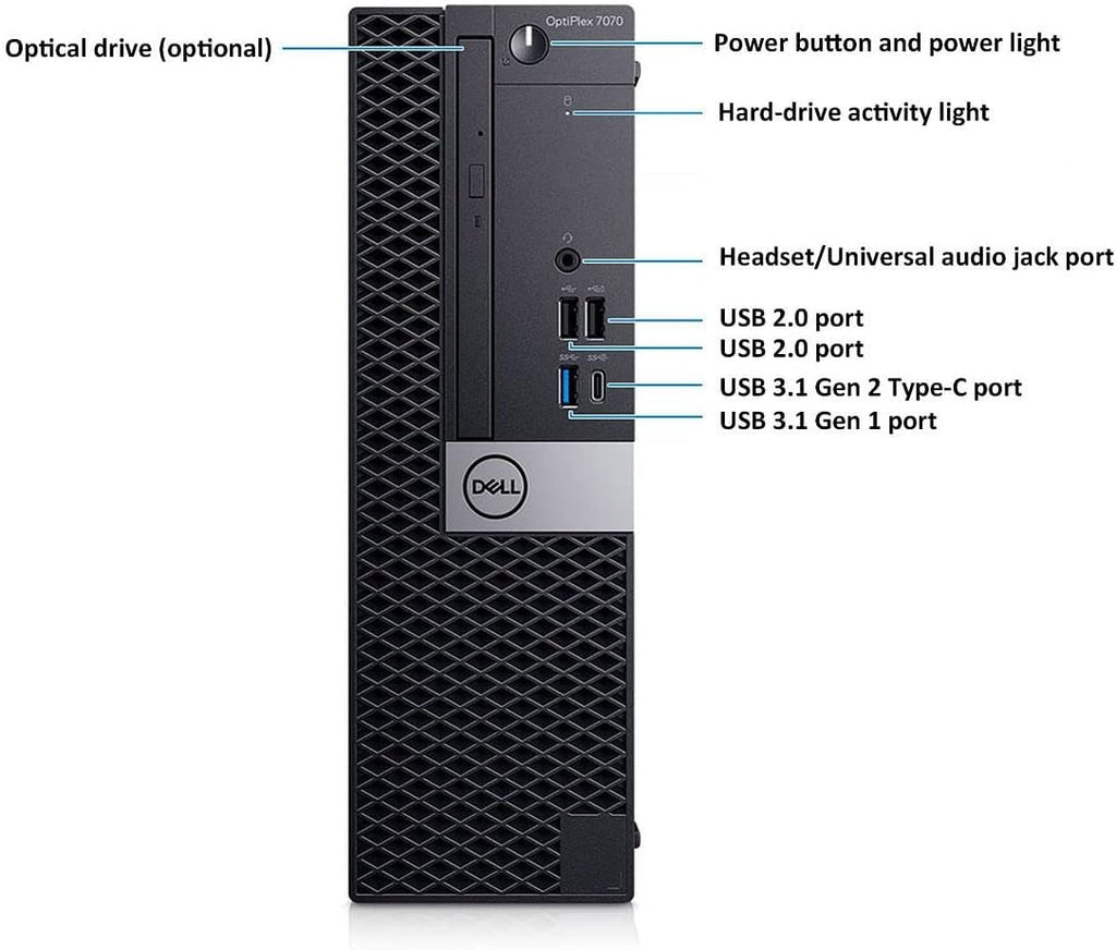 Dell OptiPlex 7070 SFF Desktop Computer PC  Intel 8 Core i7-9700 3.0GHz up to 4.70GHz 32GB DDR4 Ram New 1TB NVMe M.2 SSD AX210 Built-in WiFi 6E Windows 11 Pro  Wireless Keyboard & Mouse (Renewed)