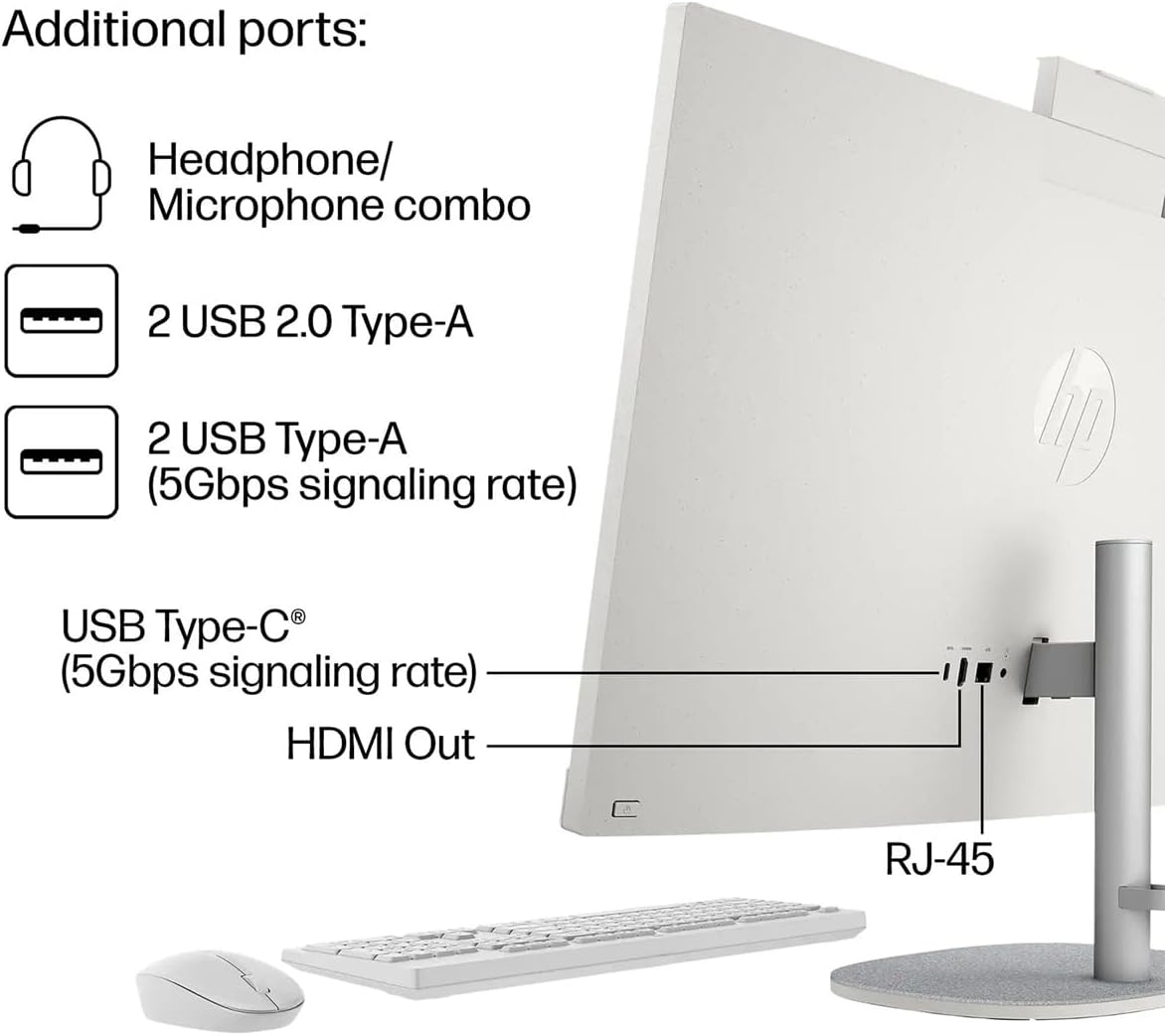 HP 27" FHD Touchscreen Business All-in-One Desktop Computer  AI Copilot  Intel 12-core Ultra 7 155U (Beats i7-1355U)  Wireless KB & Mouse  Wi-Fi 6  Windows 11 Pro(64 GB RAM | 2 TB SSD)
