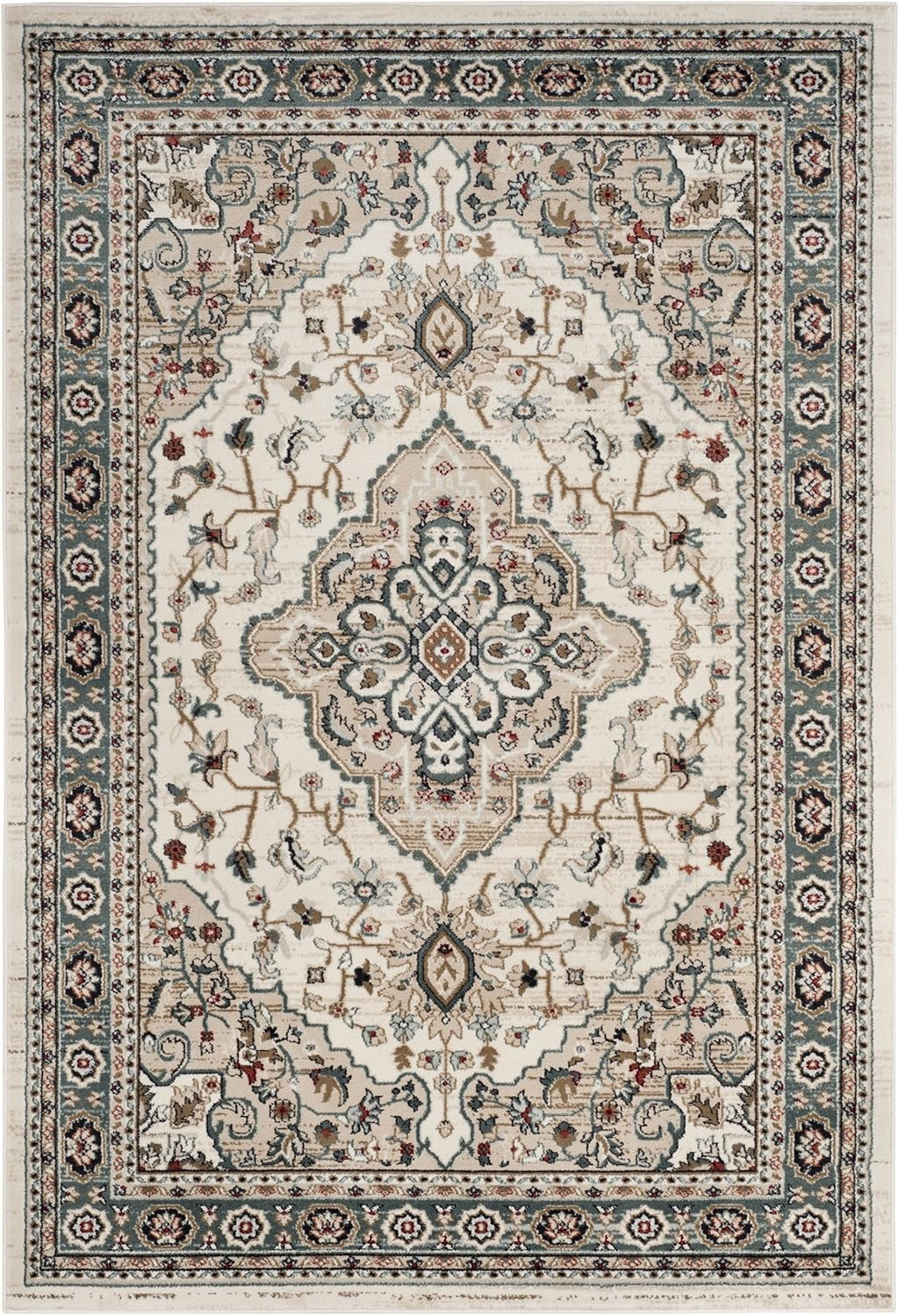 SAFAVIEH Lyndhurst Collection Area Rug - 9' x 12', Cream & Beige, Traditional Oriental Design, Non-Shedding & Easy Care, Ideal for High Traffic Areas in Living Room, Bedroom (LNH338B)
