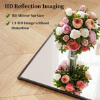 Full Length Mirror, 77"x38" Large Floor Mirror with Stand, Tall Full Body Mirrors for Bedroom, Hanging Mounted for Living Room Cloakroom, Aluminum Alloy Frame, Black