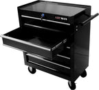 RYH 5Drawers Rolling Tool Chest & Tool Box on Wheels | Heavy Duty Metal Cart with Ball Bearing Drawers | Fits US General Tool Box for Garage Storage (Black, 5 Drawers（29.9" H × 24.2" W × 12.9" D)