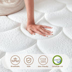 King Size Mattress 12 Inch Medium Firm King Matress Hybrid Memory Foam Individual Pocket Springs Pressure Relief & Motion Isolation Mattresses in a Box