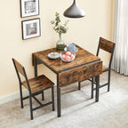 VASAGLE Folding Dining Table, Kitchen Table, Drop Leaf Extendable Table for Small Spaces, Seats 2-4 People, Industrial, Rustic Brown and Black UKDT077B01