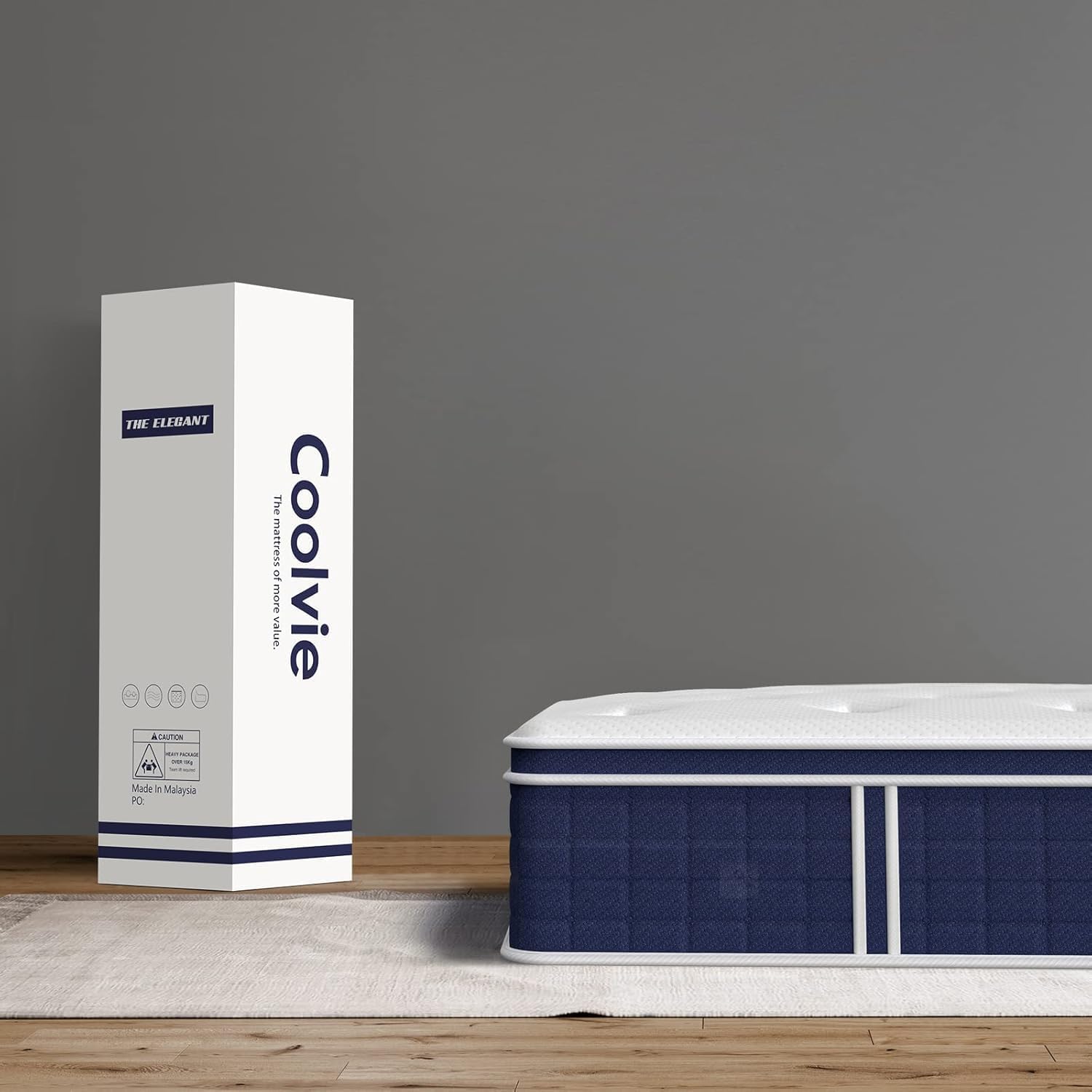 Coolvie King Mattress 12 inch, Tight Top Deep Sleep Mattresses with Extra Lumbar & Hip Support, Medium to Firm Hotel Collection Hybrid Sleep System for Supportive, Breathable Bed in a Box King Size