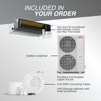 Cooper & Hunter 48,000 BTU 230V Concealed Slim Ducted Mini Split Air Conditioner & Heat Pump – 17.1 SEER2 Inverter System – Includes 25FT Installation Kit – Ducted AC/Heating