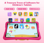 DigiLand Android 15 Kids Tablet,10.1 inch Tablets,6GB RAM+32GB ROM (Expand to TF) Parental Control,Kids Software Pre-Installed,Dual Camera 2MP+5MP,Android Learning Tablet with Proof Case