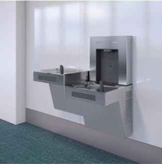 Sloan DropSpot Filtered and Refrigerated On-Wall Bottle Filler with Bi-Level Cooler DRS120-FIL-REF-SS - Water Dispenser and Water Drinking Fountain, Touch-Free Sensor Operated, ADA Compliant