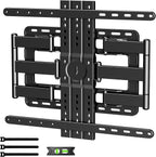 1.2" Ultra Slim TV Wall Mount for 43-90 Inch TVs,Tilt +3/-15° Level Adjustment Thin Low Profile Full Motion Bracket, Dual Swivel Articulating Arms with Tilt Fits 12"/16" Studs Max VESA 600x500mm