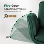 amseatec Criss Cross Chair with Armrests & Wheels, Adjustable Swivel Comfortable Lounge Vanity Chairs, Home Office Desk Chair, Medieval Style, (Christmas Green)