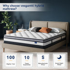 Vesgantti Queen Mattress 12 Inch Innerspring Multilayer Hybrid Queen Mattress - Ergonomic Design with Memory Foam and Pocket Spring Mattresses Queen Size - Box Top Series Medium Firm Feel