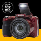 KODAK PIXPRO AZ425-RD 20MP Digital Camera 42X Optical Zoom 24mm Wide Angle 1080P Full HD Video Optical Image Stabilization Li-Ion Battery 3" LCD Vlogging Camera (Red)