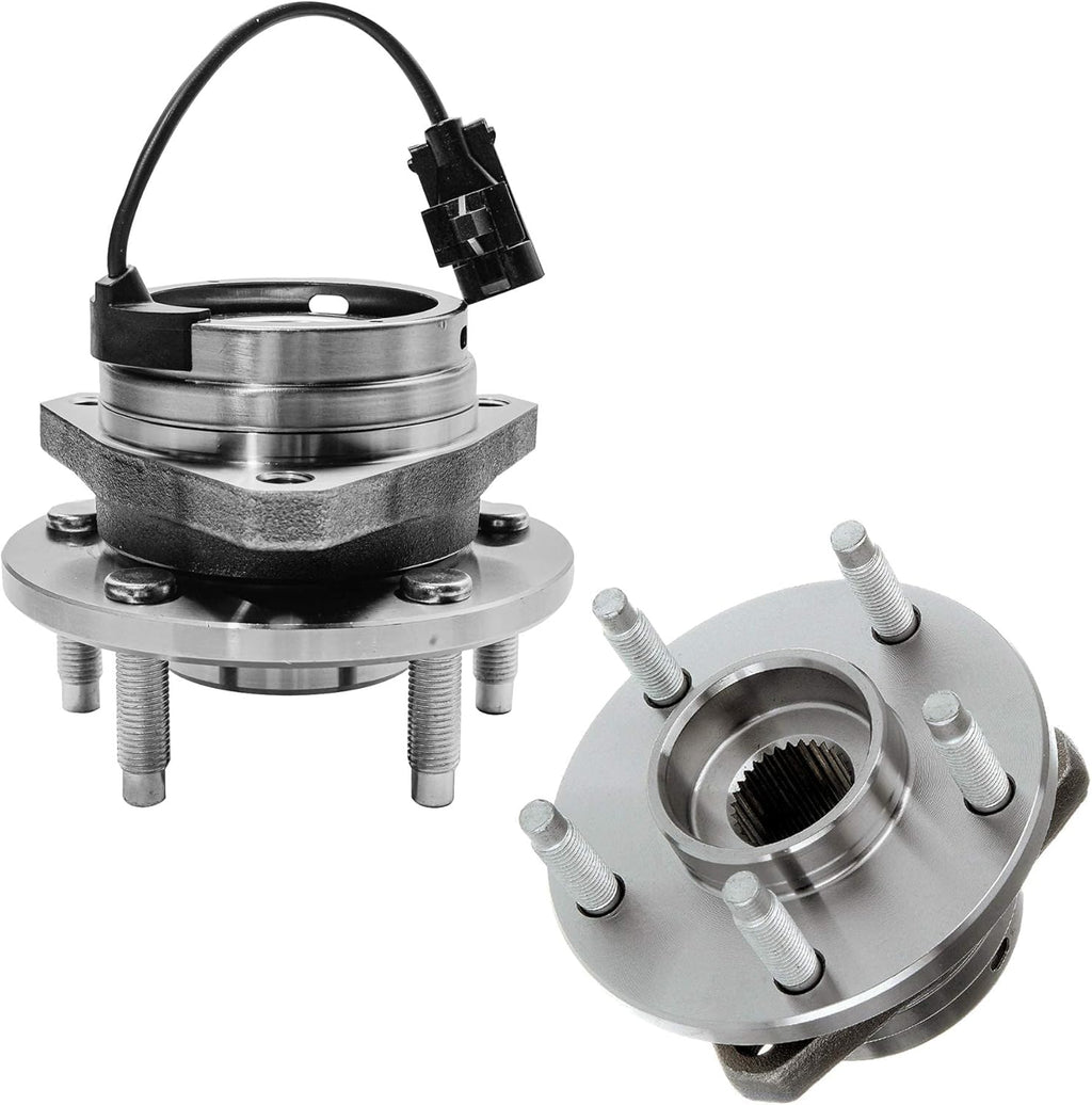 Detroit Axle - 4pc Front & Rear Wheel Bearing Hubs Assembly for Chevrolet Malibu 2004-2012 Cobalt 2009-2010 HHR 2008-2010, Pontiac G6 2005-2010, Saturn Aura 2007-2009, 5-Lug w/ABS