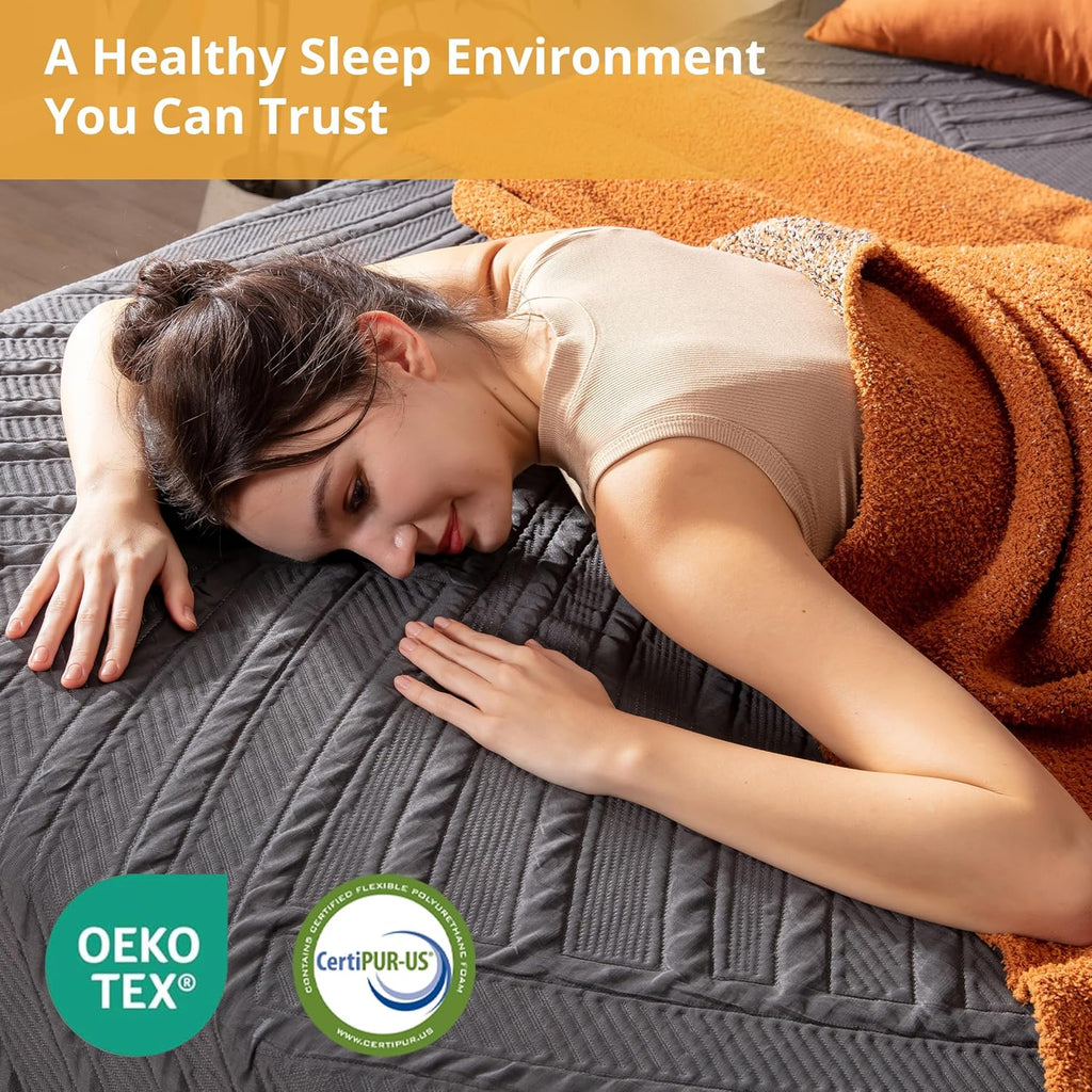 14 Inch Firm King Size Mattress in a Box, Copper Memory Foam King Mattress with Graphene Cooling Cover, Firm King Size Bed for Back Pain Relief, CertiPUR-US Certified, Foam Made in USA