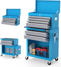 TUFFIOM 8-Drawer Rolling Tool Chest w/Lock, Tool Storage Cabinet w/Wheels, Detachable Top, Drawers & Drawer Liners, Tool Organizer Box for Garage, Warehouse & Repair Shop