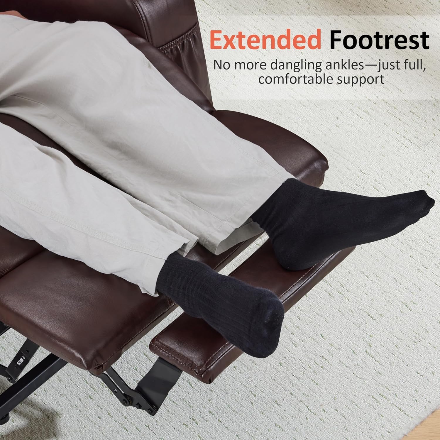 MCombo Electric Power Lift Recliner Chair Sofa with Massage and Heat for Elderly, 3 Positions, 2 Side Pockets, and Cup Holders, USB Ports, Faux Leather 7040 (Dark Brown, Medium)