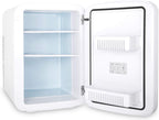 Cooluli 15L Mini Fridge for Bedroom - Car, Office Desk & College Dorm Room - 12v Portable Cooler & Warmer for Food, Drinks, Skincare, Beauty & Makeup - AC/DC Small Refrigerator with Glass Front, Blue,15 Liter