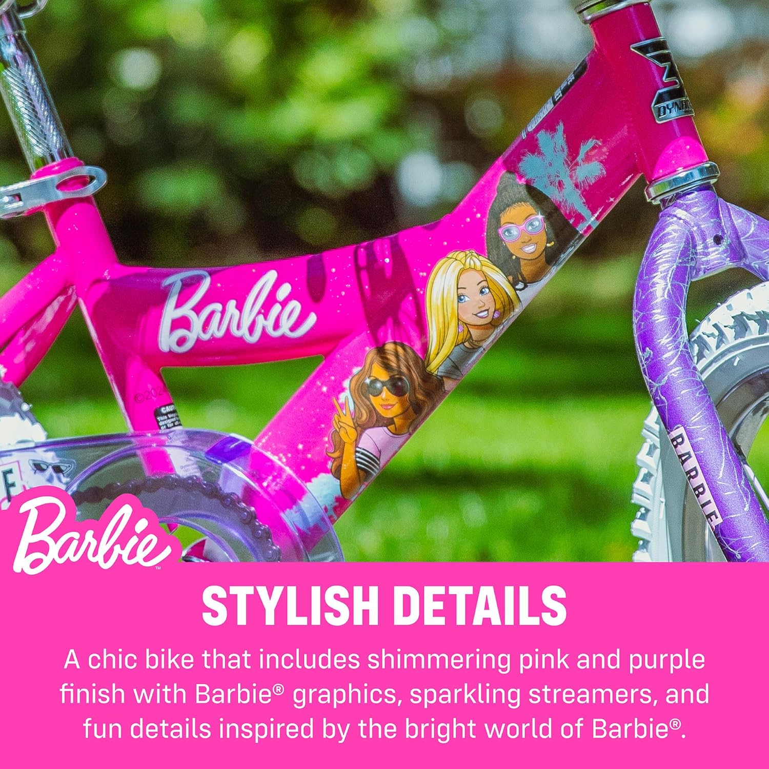 Dynacraft Barbie 16-inch Girls' Bike for Kids Ages 5-7 Years - Fun and Stylish Design, Sturdy and Durable, Perfect for Kids Learning to Ride, Easy to Assemble, Ideal for Young Riders