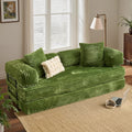 ovios 81" Folding Sofa Bed, Foldable Sleeper Boneless Couch with Pull Out Beds, Modular Convertible Floor Futon Loveseat Lounger for Living Room (Faux Fur, Green)