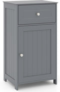 Giantex Floor Bathroom Storage Cabinet - Freestanding Cabinet with Drawer, Door, Adjustable Shelf, Anti-Tipping Device, Storage Organizer for Sofa Side, Bathroom, Living Room