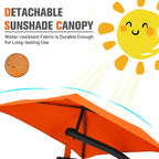Giantex Outdoor Hanging Chaise Lounge Chair, Patio Hammock Chair with Removable Canopy, Cushion & Anti-toppling Rope, Hanging Arc Chaise Hammock for Patio Poolside Backyard Garden Porch (Orange)