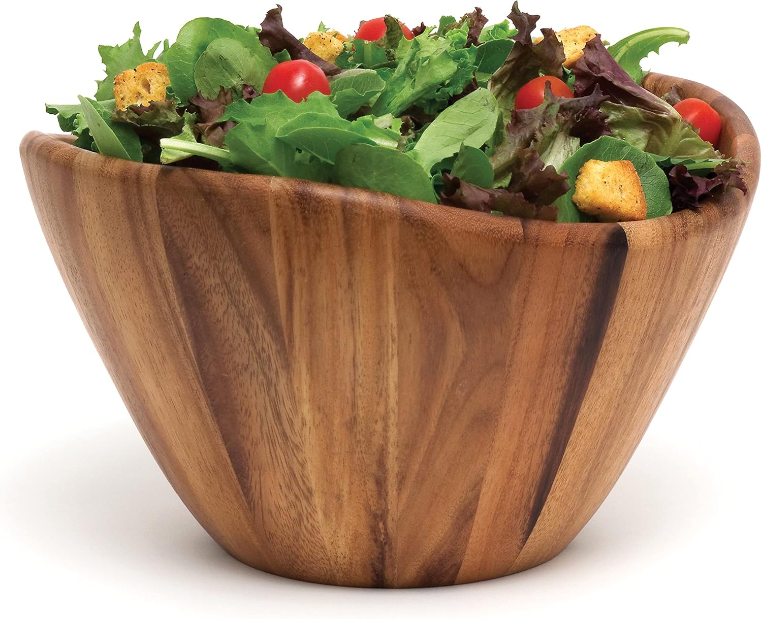 Lipper International 1174-7 Acacia Wave Bowl Set with Servers