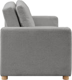Serta Tulsa 66.1" Convertible Sleeper Loveseat, Full Size, Dreamcoil Comfort, FingerGuard Pinch Point Protection, Boucle Fabric, Grey