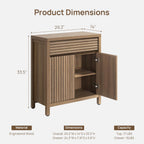 SICOTAS Fluted Buffet Cabinet with Storage - 87" Large Sideboard Modern Storage Cabinet Accent Coffee Bar Console Table with Drawers & Adjustable Shelves for Kitchen Living Room Entryway, Caramel Oak