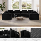 Novilla 106" Modular Sectional Sofa, Modern Cloud Sectional Couch with Smarts Coil® Support, U-Shape Boneless Couch for Living Room Apartments Bedroom, No Assembly Required (3 Seat w/ 2 Ottoman)