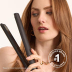 HOT TOOLS Pro Artist Black Gold Ionic 1 Inch Flat Iron - Use as Straightener for Sleek Straight Hair or Use Rounded Edges for Shiny Curls and Waves, Stylist-Preferred Styles