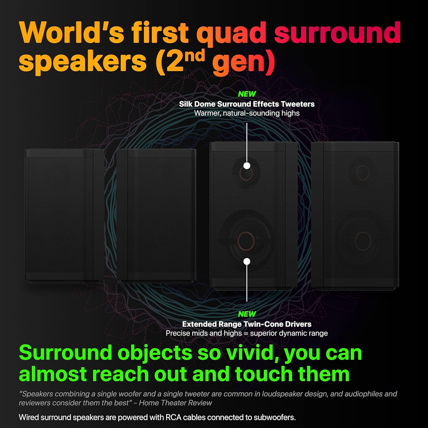 Nakamichi Shockwafe Ultra 9.2.4 Channel Soundbar System with Dolby Atmos/DTS:X  Dual 10" Subwoofers  4 Rear Surround Speakers  1300 Watts Max Output Power