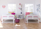 Storkcraft Caribou Bunk Bed Twin Over Twin Bunk Bed (White) - GREENGUARD Gold Certified, Twin Bunk Beds for Kids, Converts to 2 Individual Twin Beds, Bunk Beds for Kids
