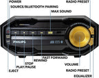 PHILIPS FX10 Bluetooth Stereo System for Home with CD Player   MP3  USB  FM Radio  Bass Reflex Speaker  230 W  Remote Control Included