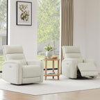 Watson & Whitely Swivel Power Recliner Glider Rocker, Nursery Recliner with Charging Port for Living Room, Fabric in Linen