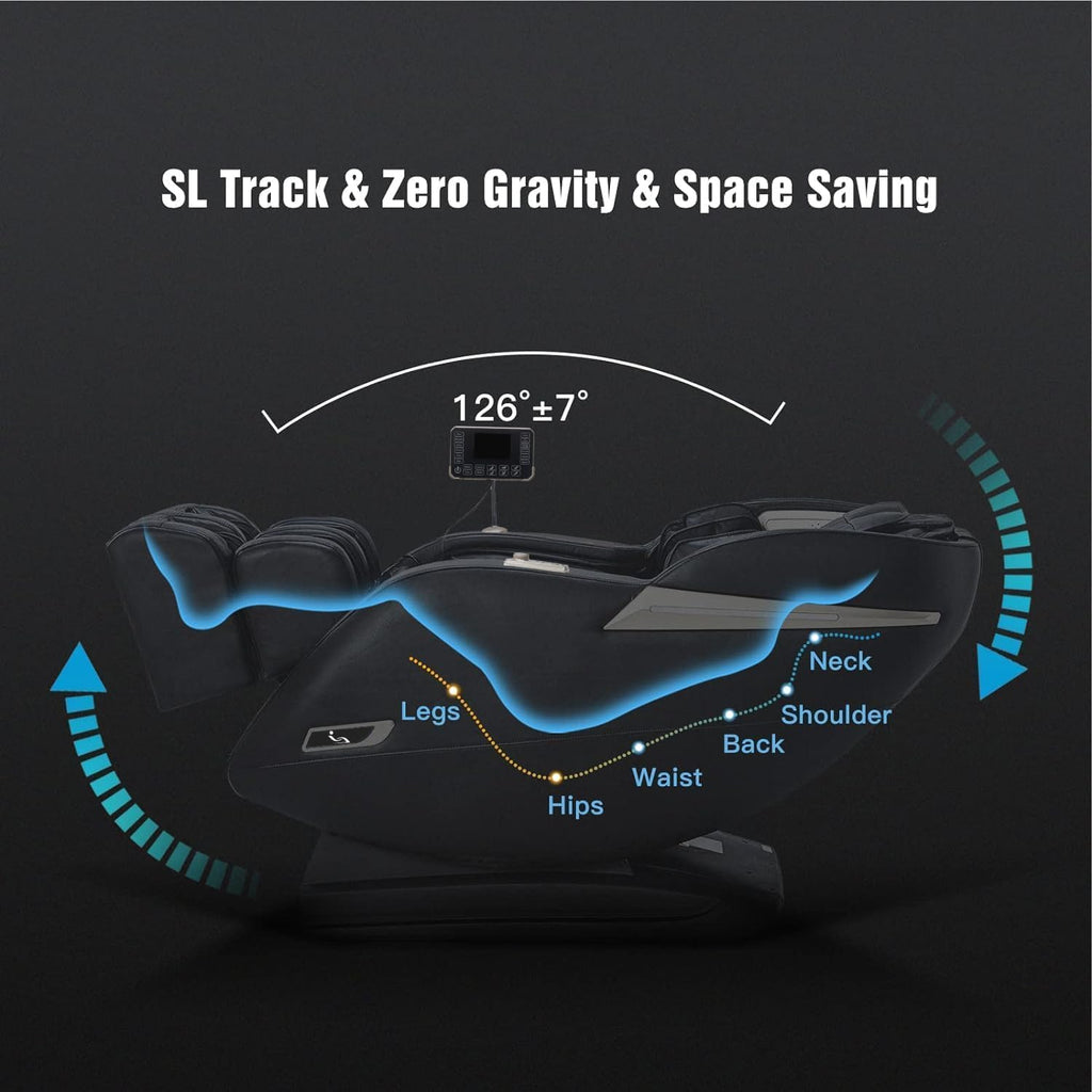 MYTHIA MD906 2026 Massage Chair - Full Body Zero Gravity Recliner with 3D Massage  Heat Therapy  Air Pressure & Foot Roller  Bluetooth & USB Charging Port for Home & Office Use (Black)