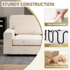 71" Modular Sofa Couch, Comfy Chenille Loveseat Sofa, Modern Recliner Couch with Deep Seats and Wide Armrests for Living Room(Beige)