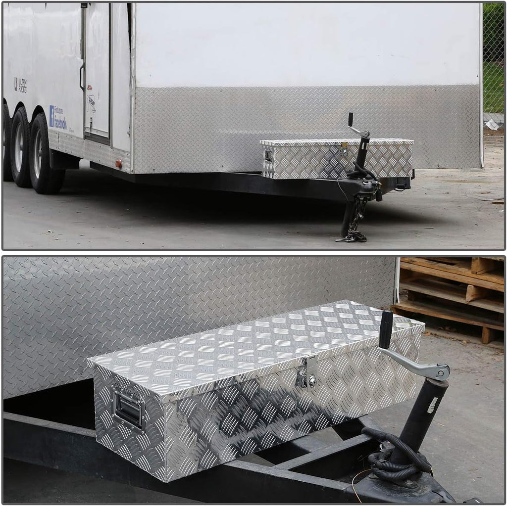 Auto Dynasty 30 Inch Truck Tool Box, Heavy Duty Aluminum Truck Bed Toolbox for Pickup RV Trailer, Underbody Truck Box Storage Organizer Chest with Side Handle and Lock, 30" x 13" x 10", Silver