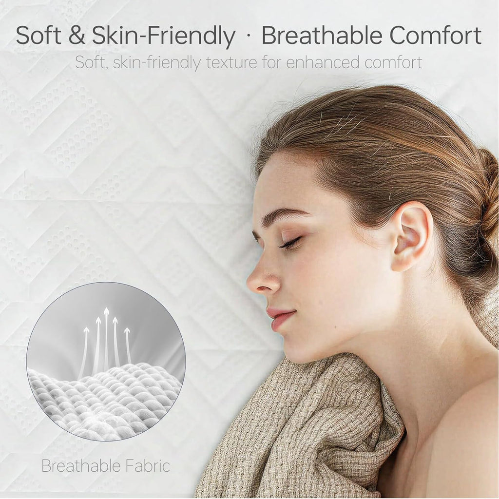 Lunarflex Twin Mattress, 10 Inch Hybrid Mattress in a Box, Fiberglass-Free Individual Pocket Spring & Breathable Foam Bed for Kids, Bunk Beds & Dorms, Medium Firm Support