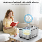 Ice Cream Maker with Upgraded Compressor, 40% Faster Freezing, No Pre-Freezing Needed, LED Display, 2.1 Qt Capacity, Easy Operation for Ice Cream & Yogurt, Stainless Steel