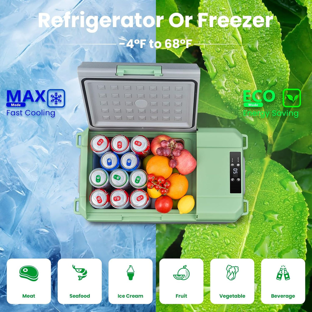 BODEGA BODEGACOOLER 12 Volt Car Refrigerator, 18 Quart Portable Freezer, Car Fridge -4℉-68℉, Compressor Electric Cooler 12/24V DC100-240 Volt AC for Outdoor RV Camping Travel Vehicles Home Use