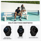Garmin vivoactive 6 GPS Smartwatch with AMOLED Display  Slate | Advanced Health and Fitness Features  Up to 11 Day Battery  Energy Monitoring  Sleep Coach | with Signature Series Power Bundle