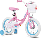 JOYSTAR Fairy Girls Bike for Toddlers and Kids Ages 2-8 Years Old, 12 14 16 18 Inch Kids Bike with Training Wheels, Handbrake and Basket, Toddler Girl Bike, Children Bicycle