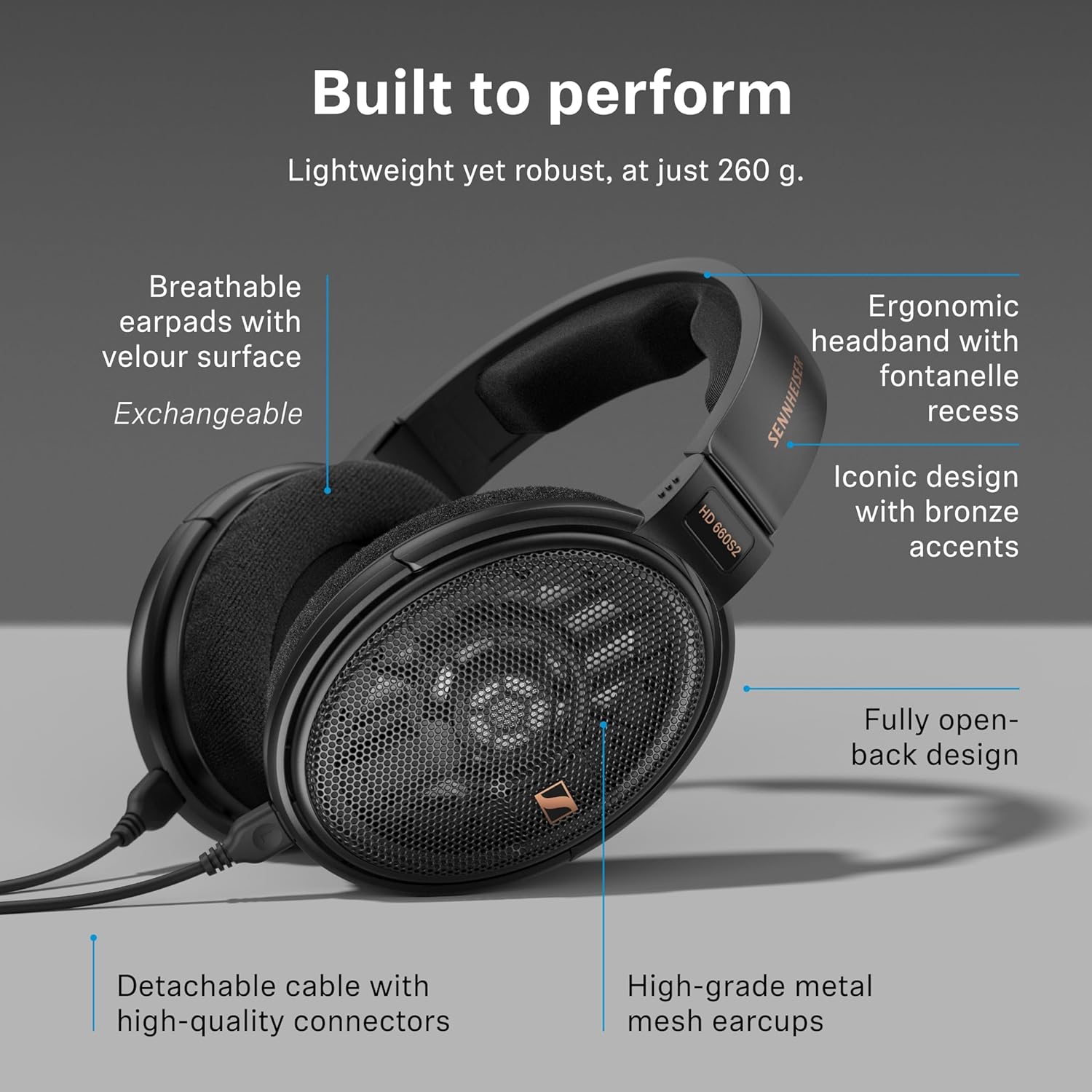 Sennheiser HD 660S2 - Audiophile Open-Back Over Ear Headphones with Deep Bass Extension and Refined Acoustic Performance  Over-Ear Headphones for PC  Music  Gaming  Podcasts  Premium Black