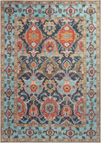 Keen Home Design 9x12 Rug - Machine Washable Area Rug with Non-Slip Backing, Ideal for Living Room, Dining Room, Bedroom - Vintage, Easy Clean, Durable, Low Pile Rug - (9' x 12')