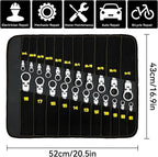 GRENPRO Ratchet Wrenches Set, 23PC Flex Head Ratcheting Wrench Set Metric and Standard & SAE, 6-18mm & 1/4" to 3/4" with Color Ring, CRV Open End Tool Organizer Pouch, Combination Ratchet Wrench Sets