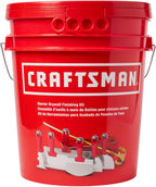 CRAFTSMAN Drywall Hand Tool Kit w/Bucket | 4 & 6-Inch Joint Knives, 8 & 12-Inch Taping Knives, 9-in-1 Multi Tool, Bucket Scoop, Mixer, Mud Pans | Taping, Finishing, Drywall Repairs